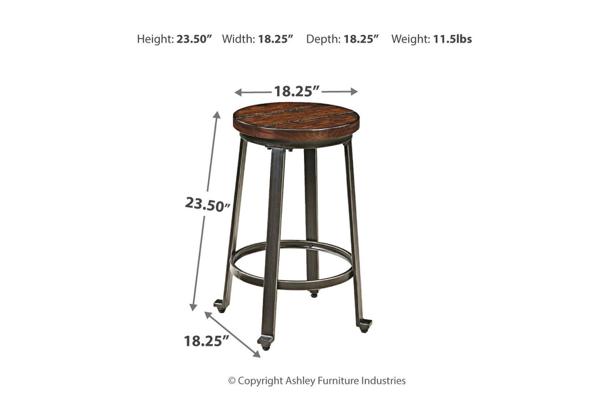 Challiman Counter Height Bar Stool (Set of 2),Signature Design By Ashley