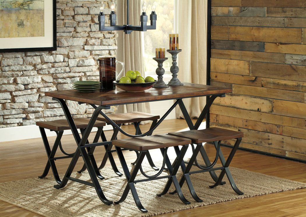 Freimore Rectangular Dining Table w/ 4 Stools,ABF Signature Design by Ashley