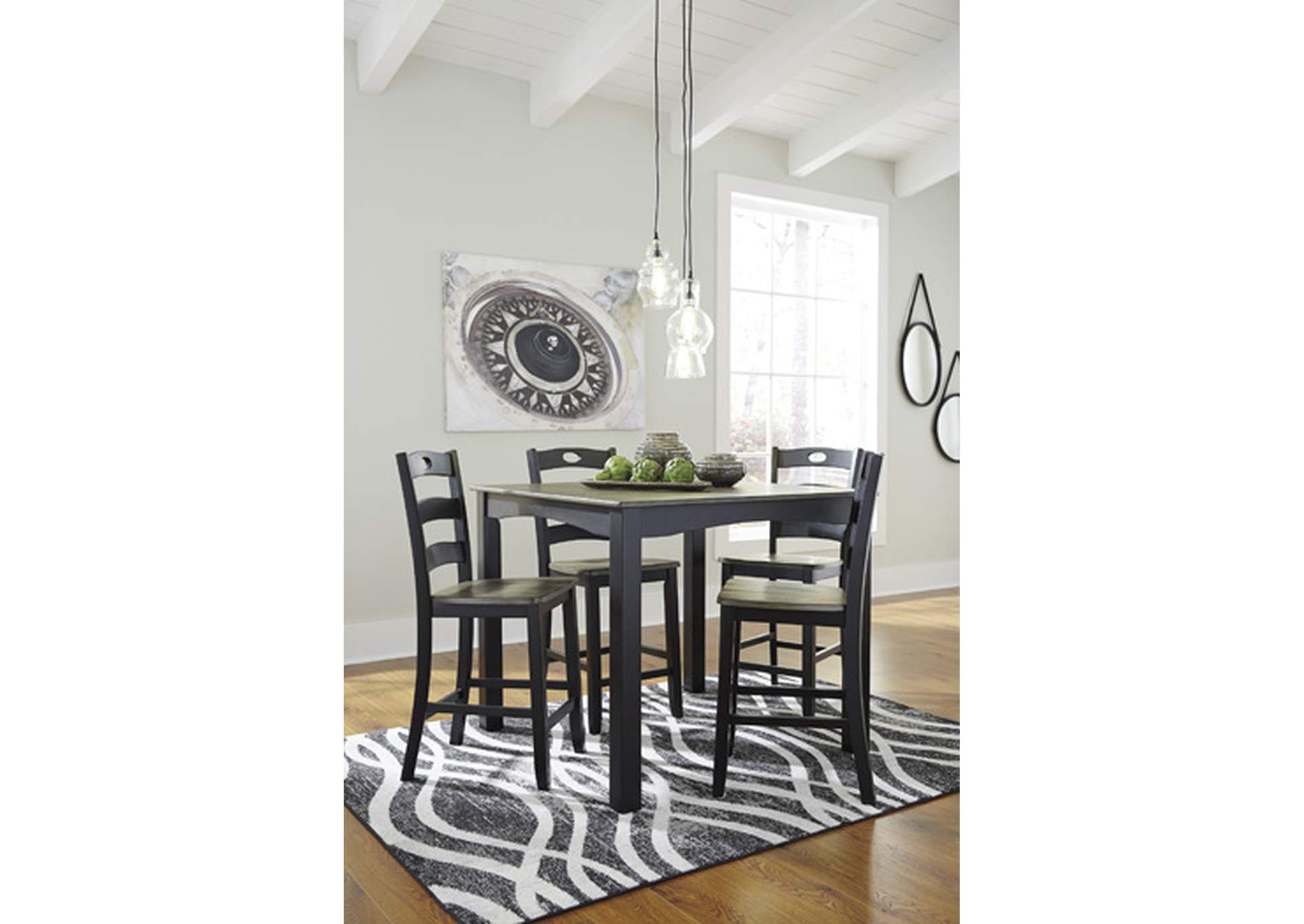 Froshburg Counter Height Dining Table and Bar Stools (Set of 5),Signature Design By Ashley