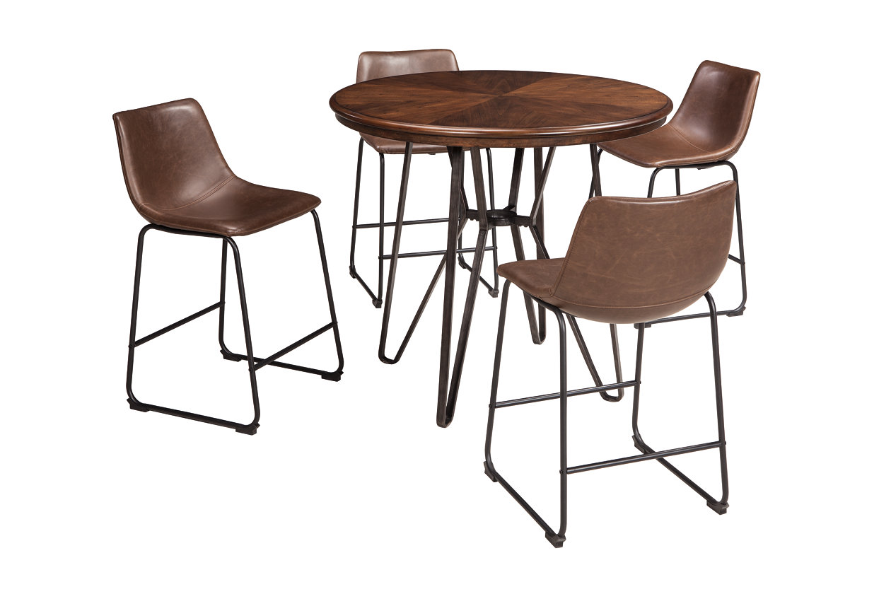 Centiar Two Tone Brown Round Dining, Centiar Bar Stool