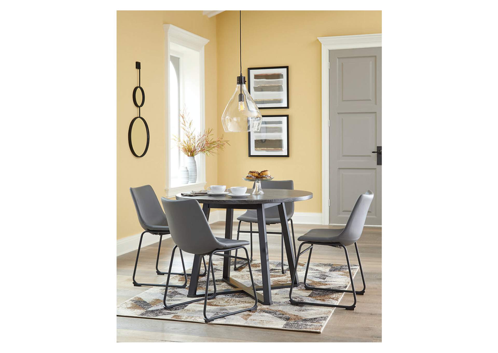 Centiar Dining Table with 4 Chairs,Signature Design By Ashley