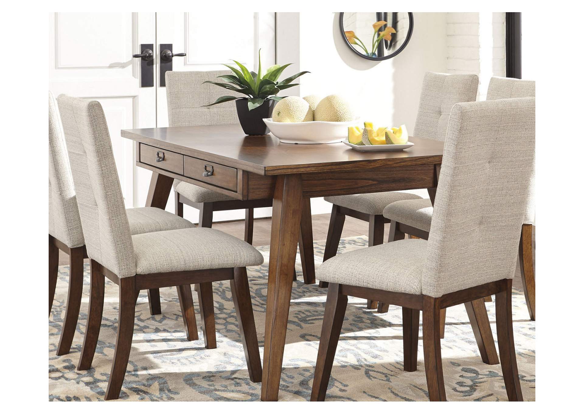 Centiar Two Tone Brown Rectangular Dining Room Table Spiller Furniture Mattress