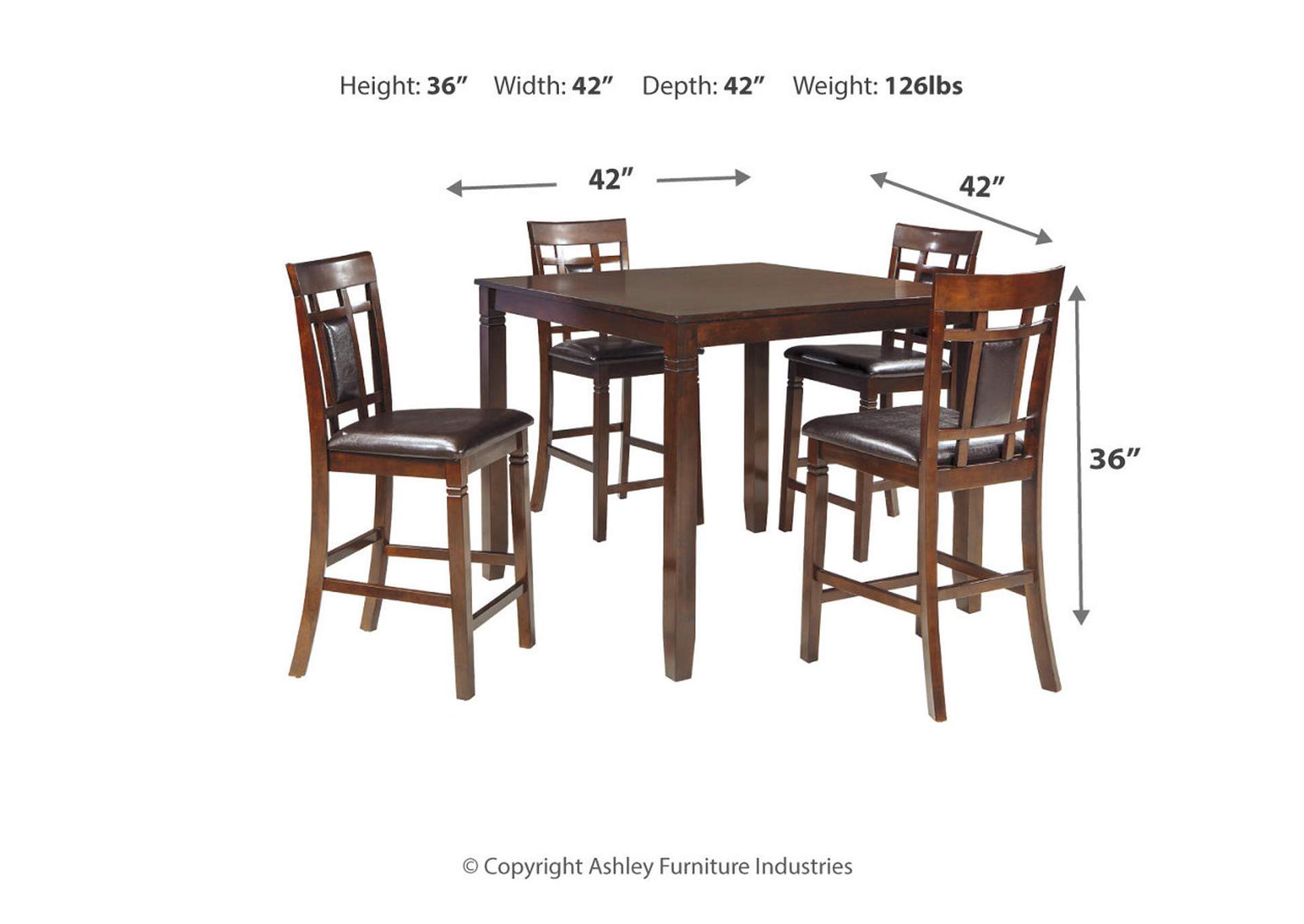 Bennox Counter Height Dining Table and Bar Stools (Set of 5),Signature Design By Ashley