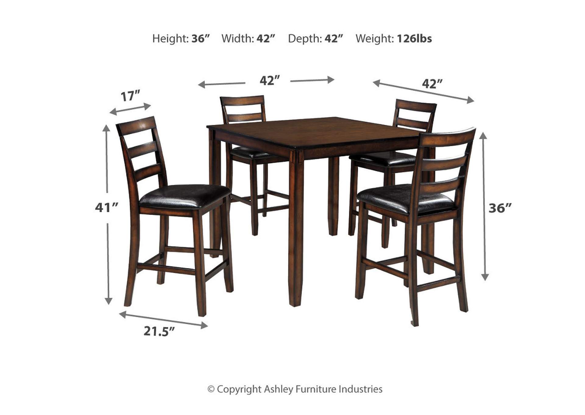 Coviar Counter Height Dining Table and Bar Stools (Set of 5),Signature Design By Ashley