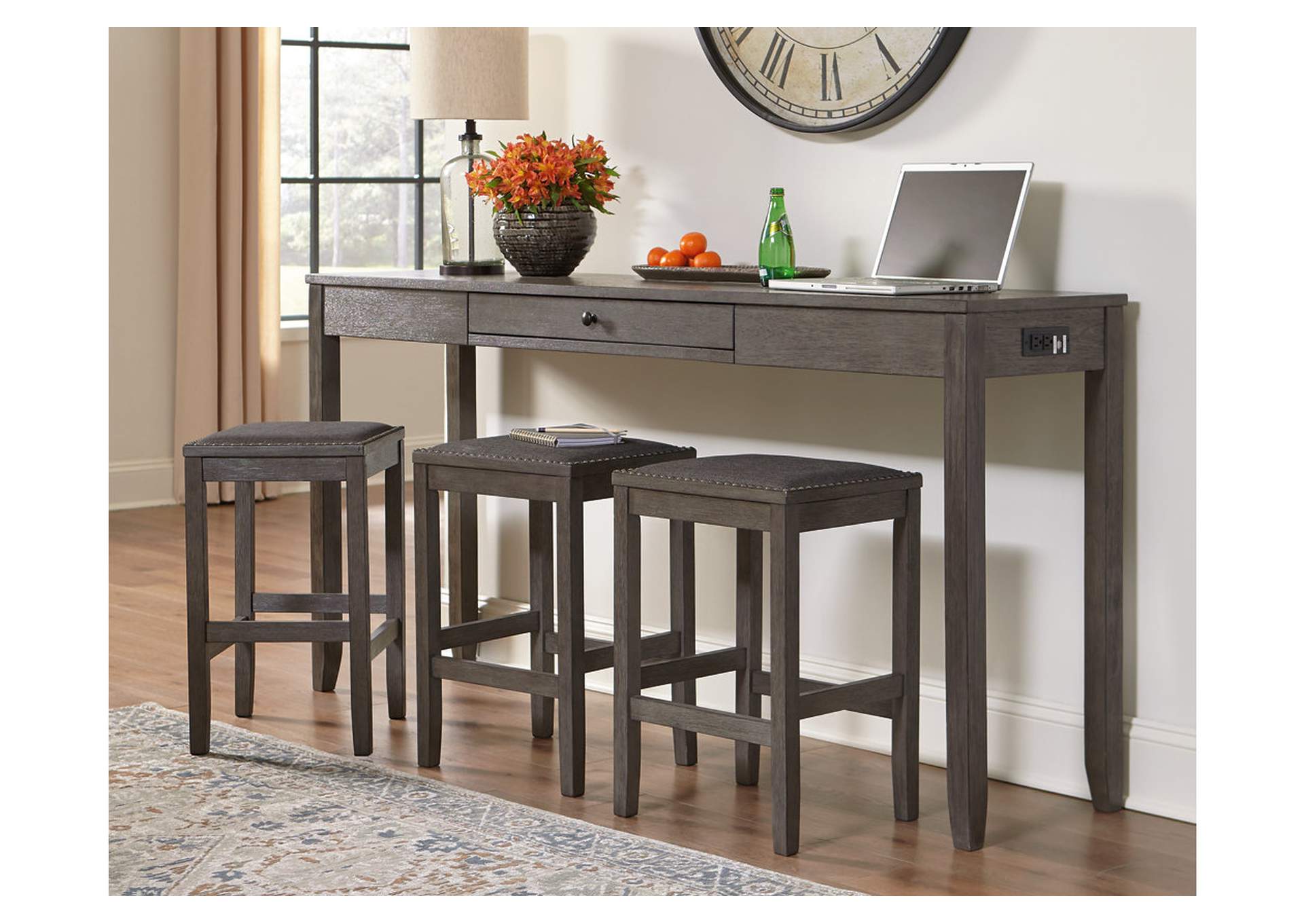 Caitbrook Counter Height Dining Table and Bar Stools (Set of 3),Signature Design By Ashley