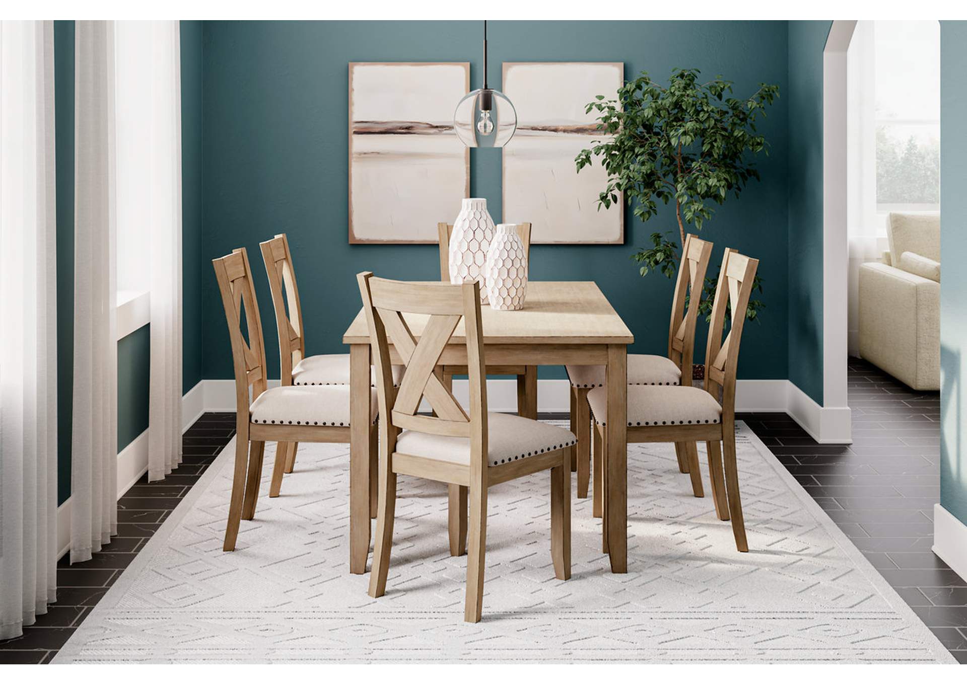 Sanbriar Dining Table and Chairs (Set of 7),Signature Design By Ashley