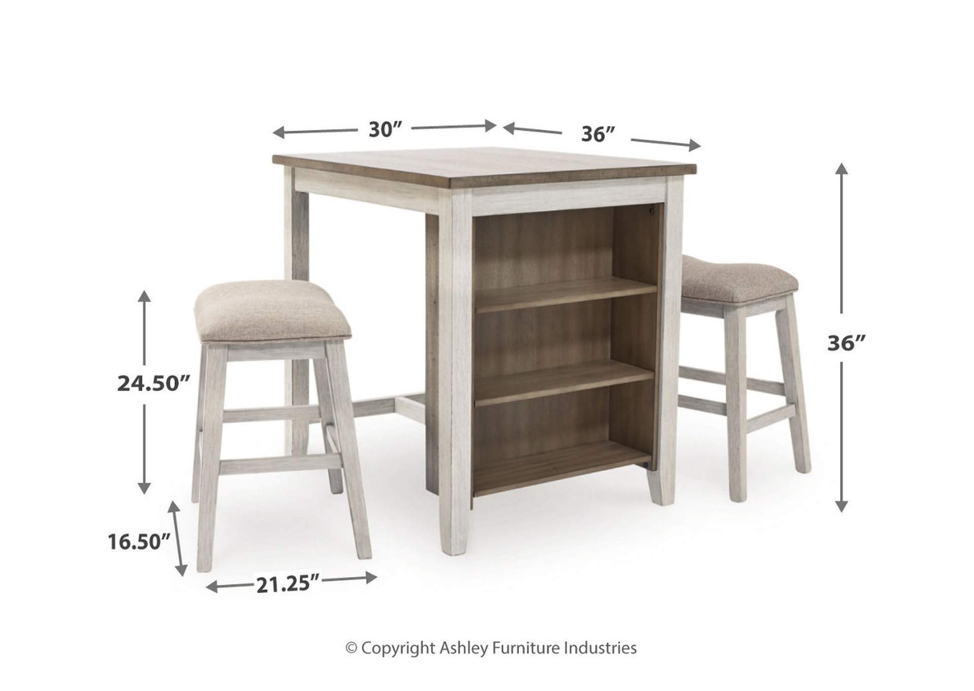 Skempton Counter Height Dining Table and Bar Stools (Set of 3),Signature Design By Ashley