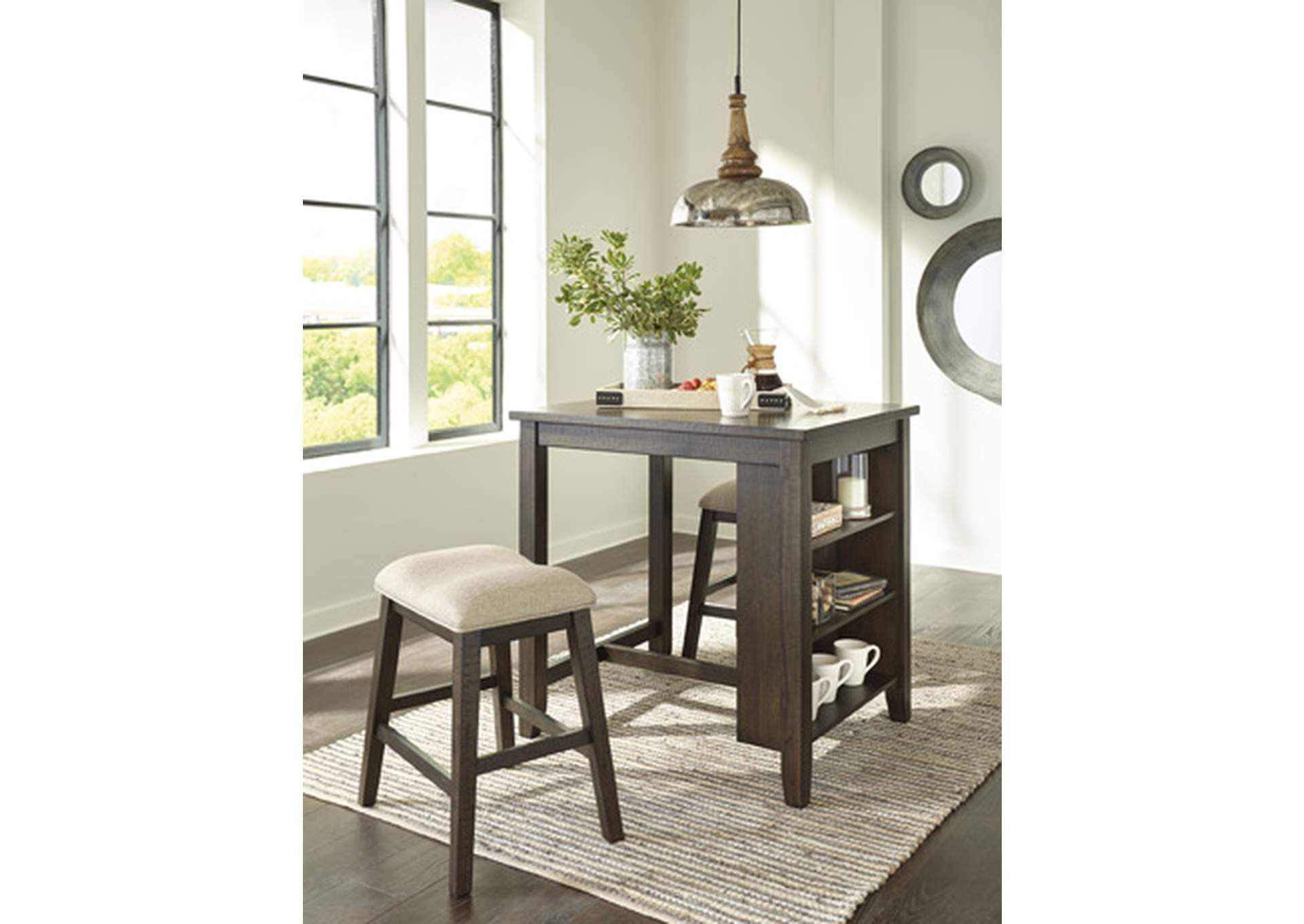 Rokane Counter Height Dining Table and Bar Stools (Set of 3)