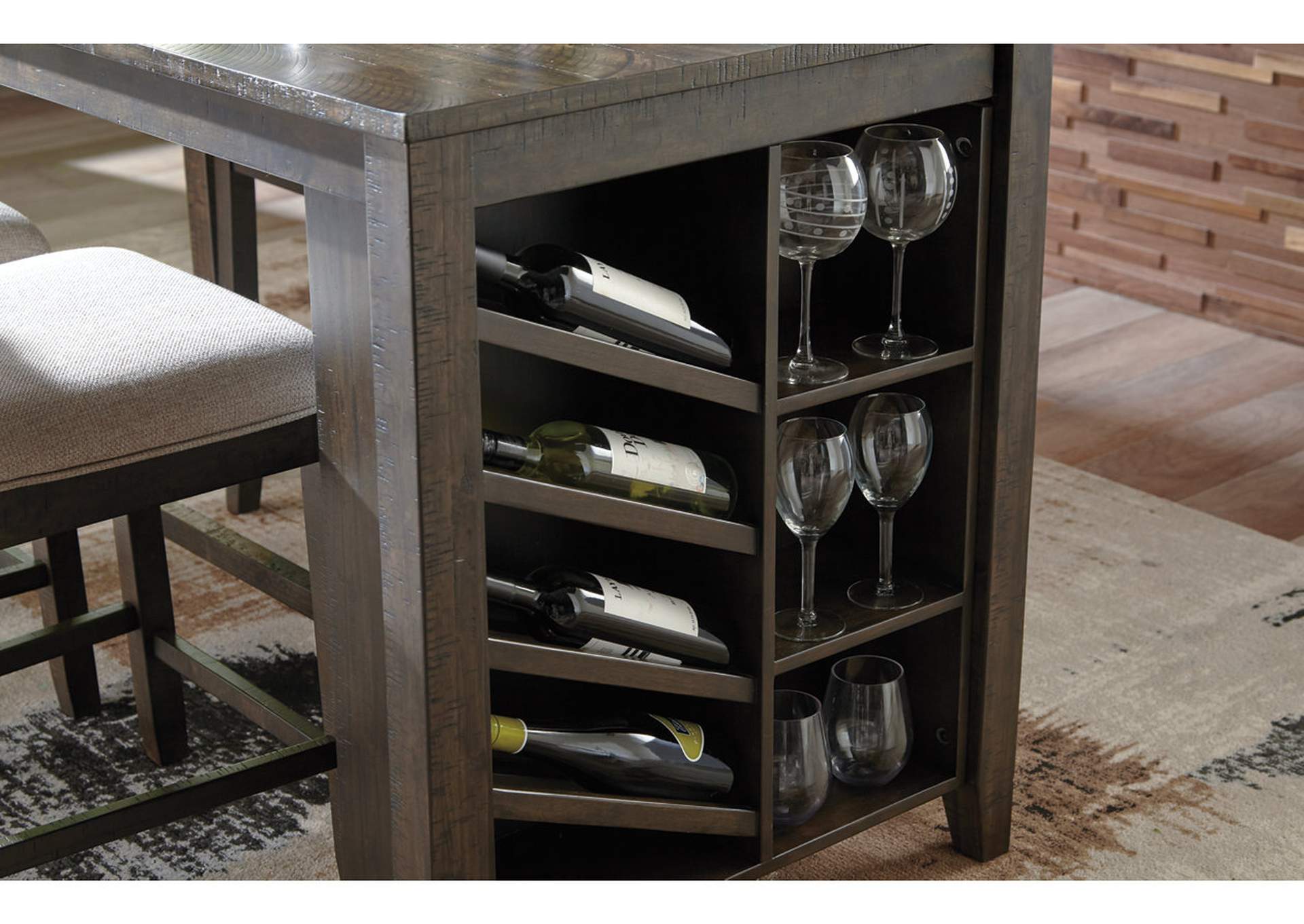 Rokane Brown Rectangular Counter Table w/Storage,Signature Design By Ashley