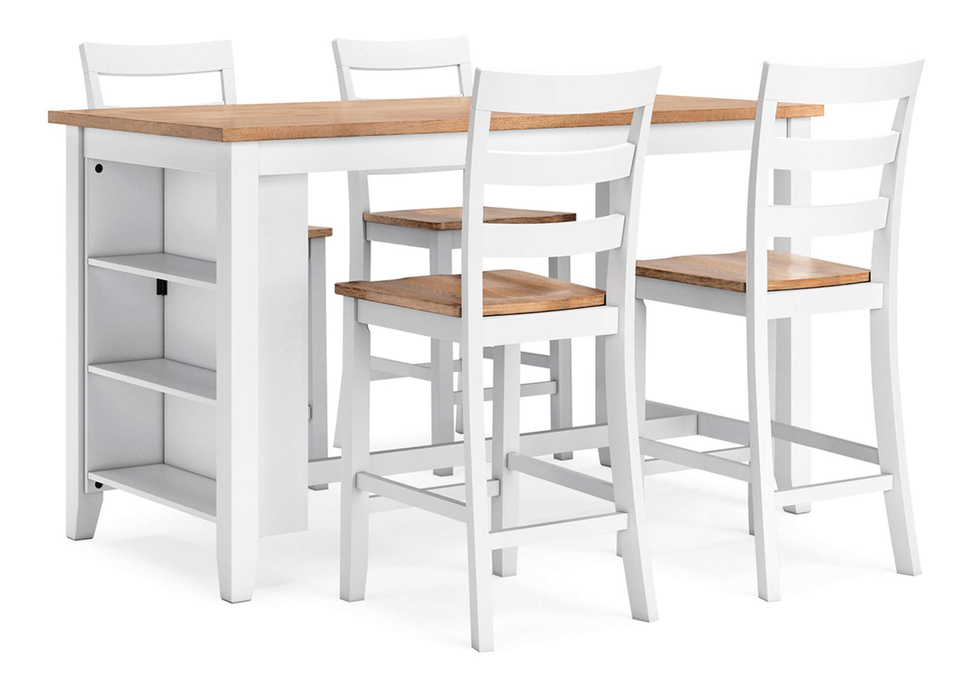 Gesthaven Counter Height Dining Table and 4 Barstools,Signature Design By Ashley