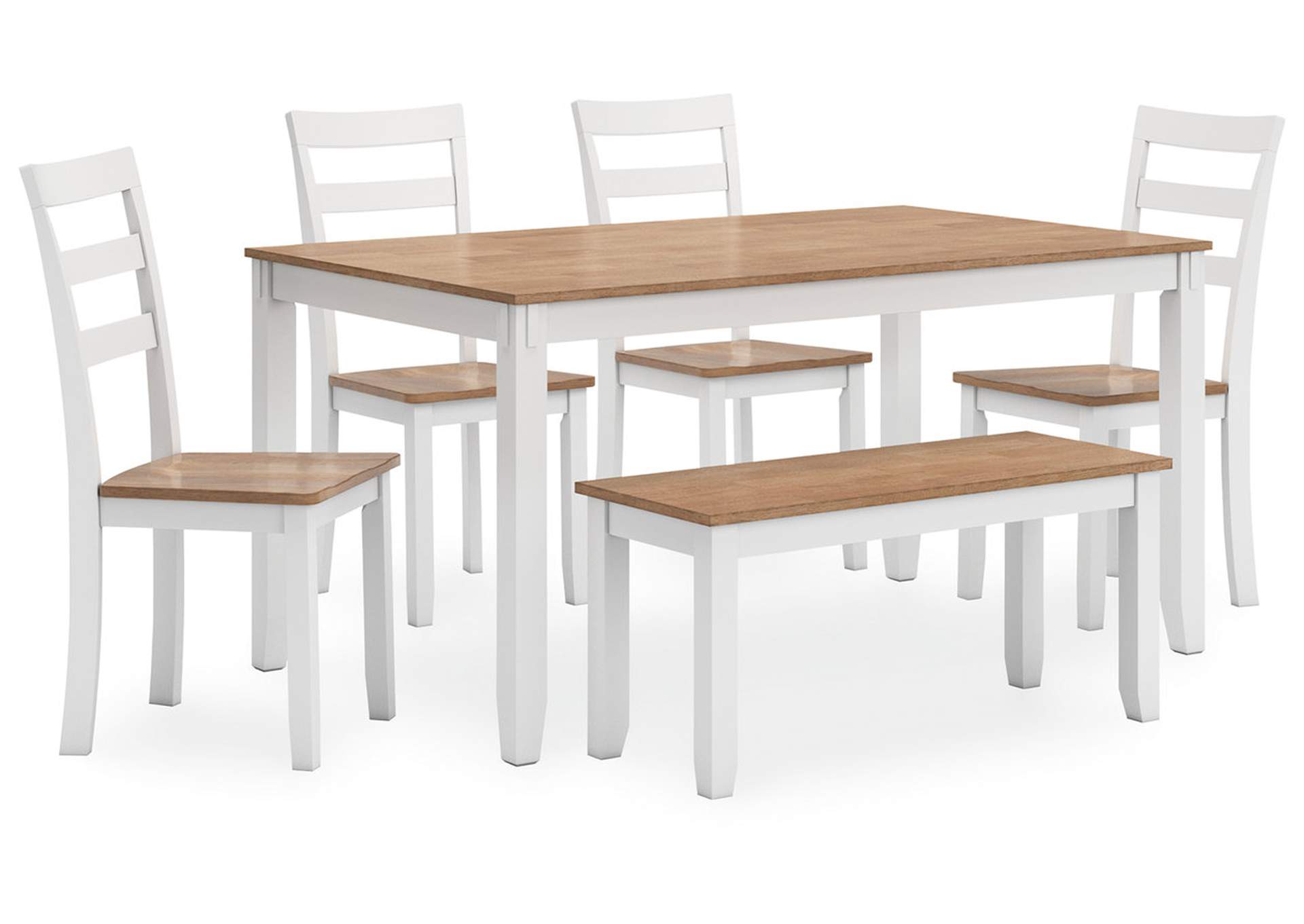 Gesthaven Dining Table with 4 Chairs and Bench (Set of 6),Signature Design By Ashley