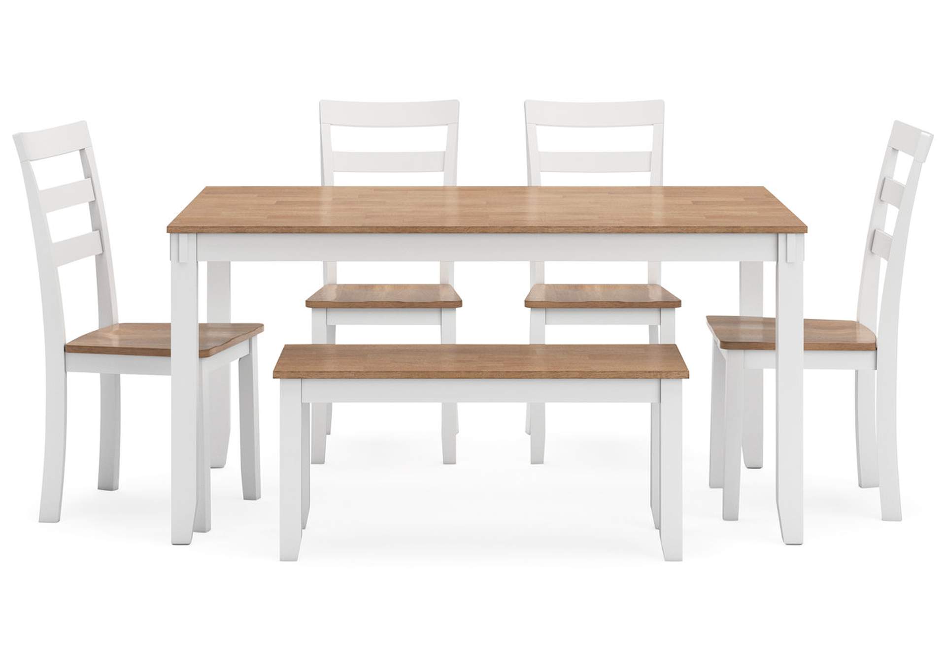 Gesthaven Dining Table with 4 Chairs and Bench (Set of 6),Signature Design By Ashley