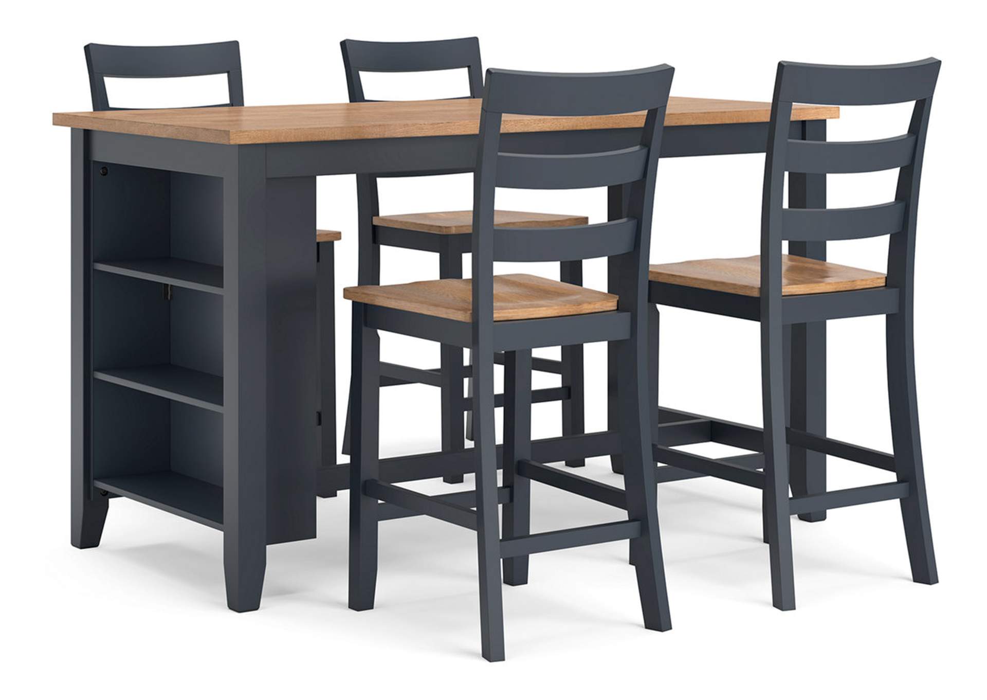 Gesthaven Counter Height Dining Table and 4 Barstools,Signature Design By Ashley