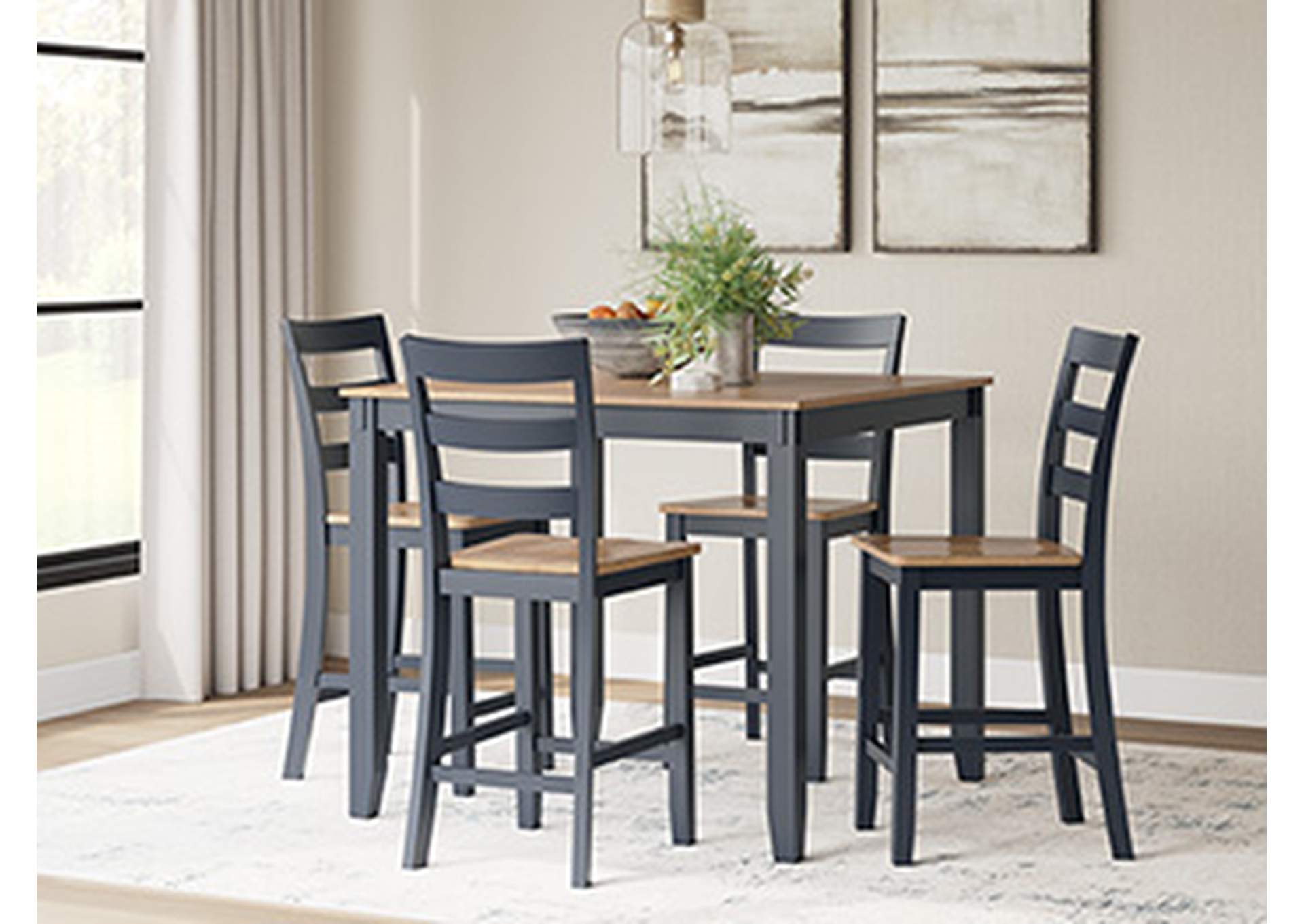 Gesthaven Counter Height Dining Table and 4 Barstools (Set of 5),Signature Design By Ashley