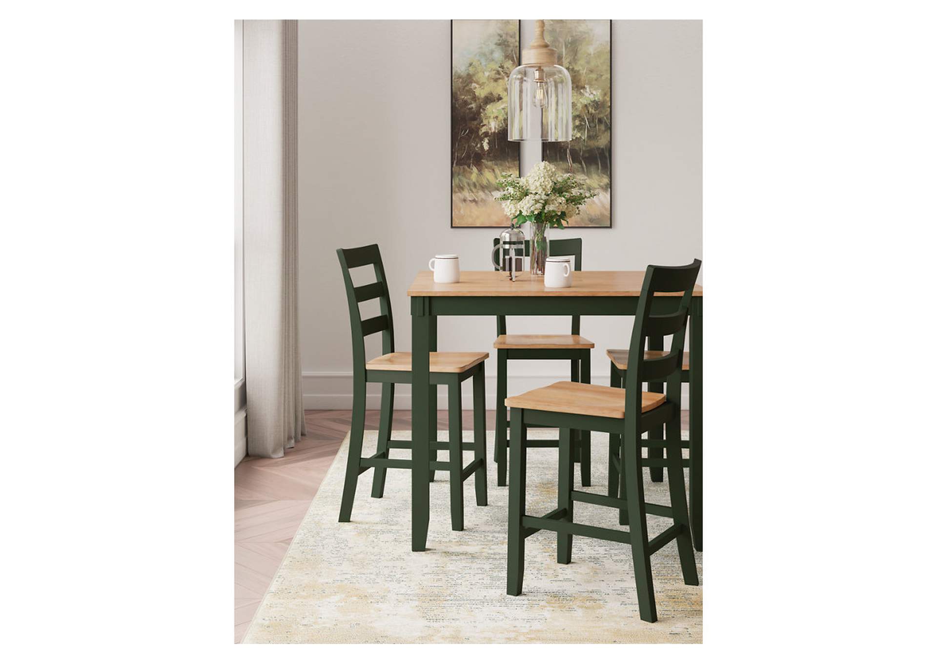 Gesthaven Counter Height Dining Table and 4 Barstools (Set of 5),Signature Design By Ashley