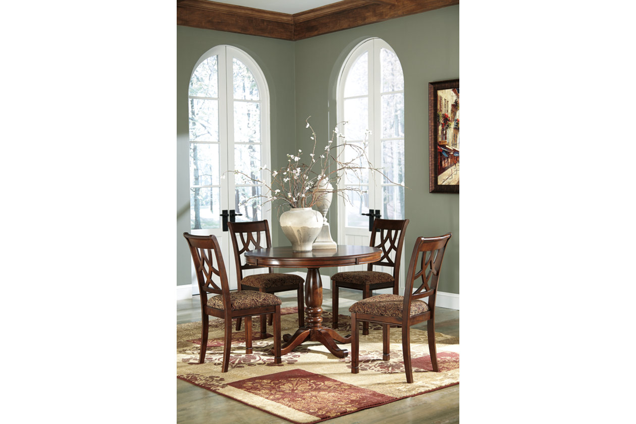 Leahlyn Round Dining Table W 4 Side Chairs Best Buy Furniture And Mattress
