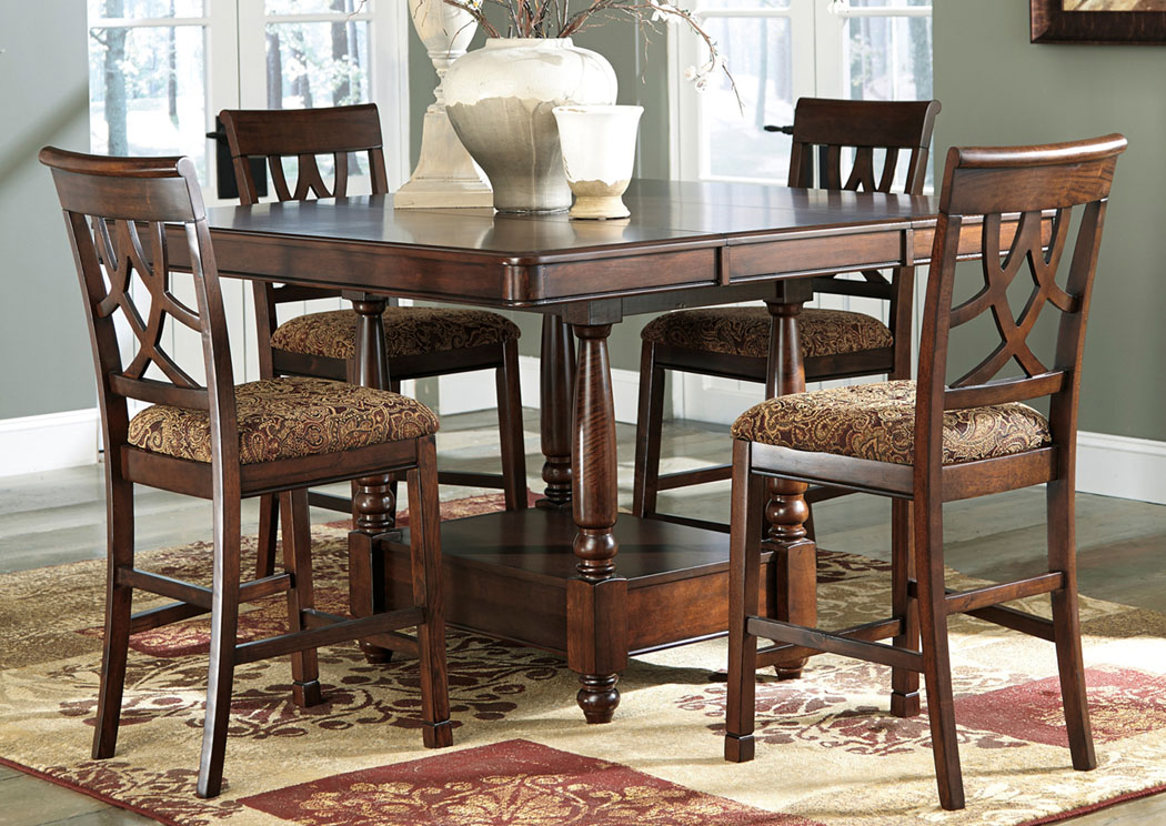 Leahlyn Counter Height Extension Table w/ 4 Barstools,ABF Signature Design by Ashley