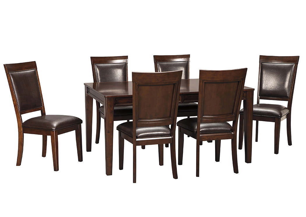 Shadyn Brown Rectangular Dining Room Extension Table w/6 Upholstered Side Chairs,ABF Signature Design by Ashley