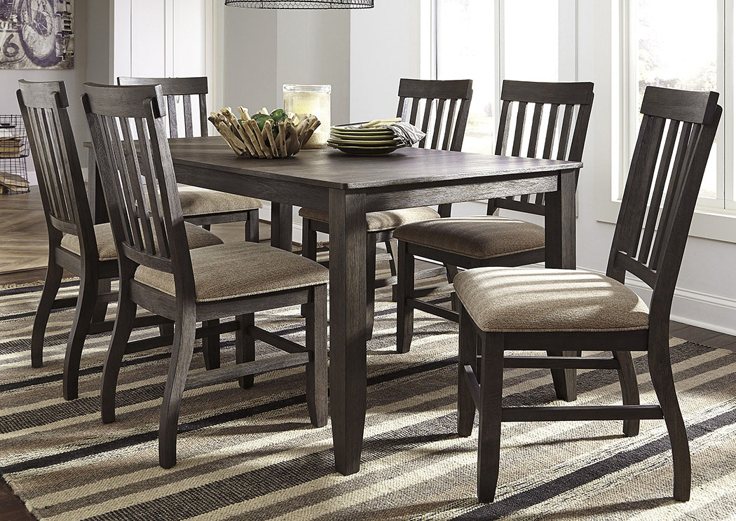 Dresbar Grayish Brown Rectangular Dining Room Table w/6 Side Chairs,ABF Signature Design by Ashley