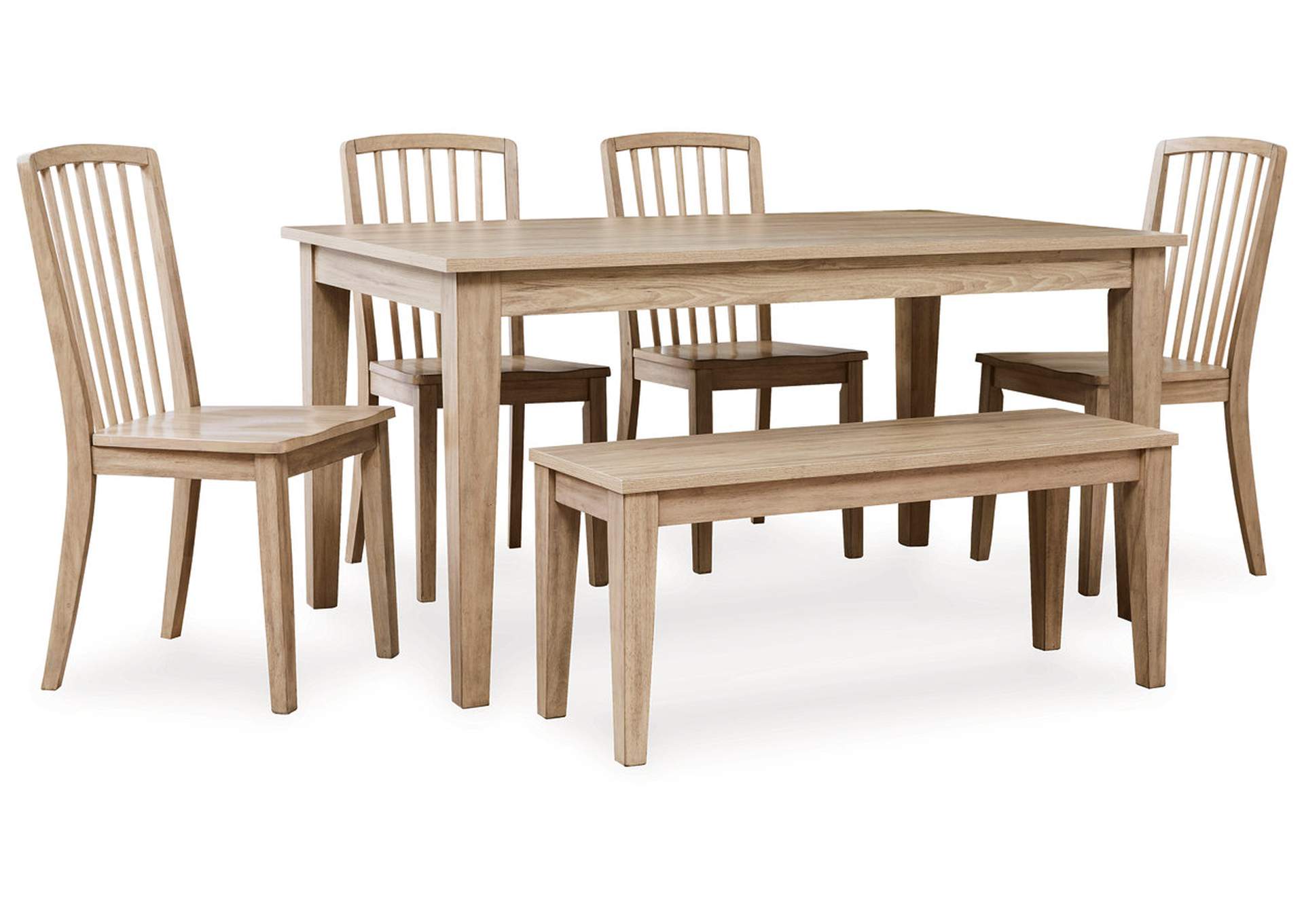 Gleanville Dining Table and 4 Chairs and Bench,Signature Design By Ashley