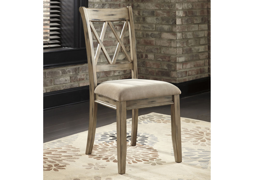 Mestler Antique White Upholstered Side Chair (Set of 2),ABF Signature Design by Ashley