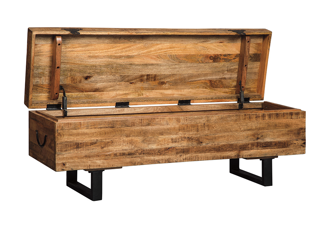 Glosco Brown Storage Bench,ABF Signature Design by Ashley