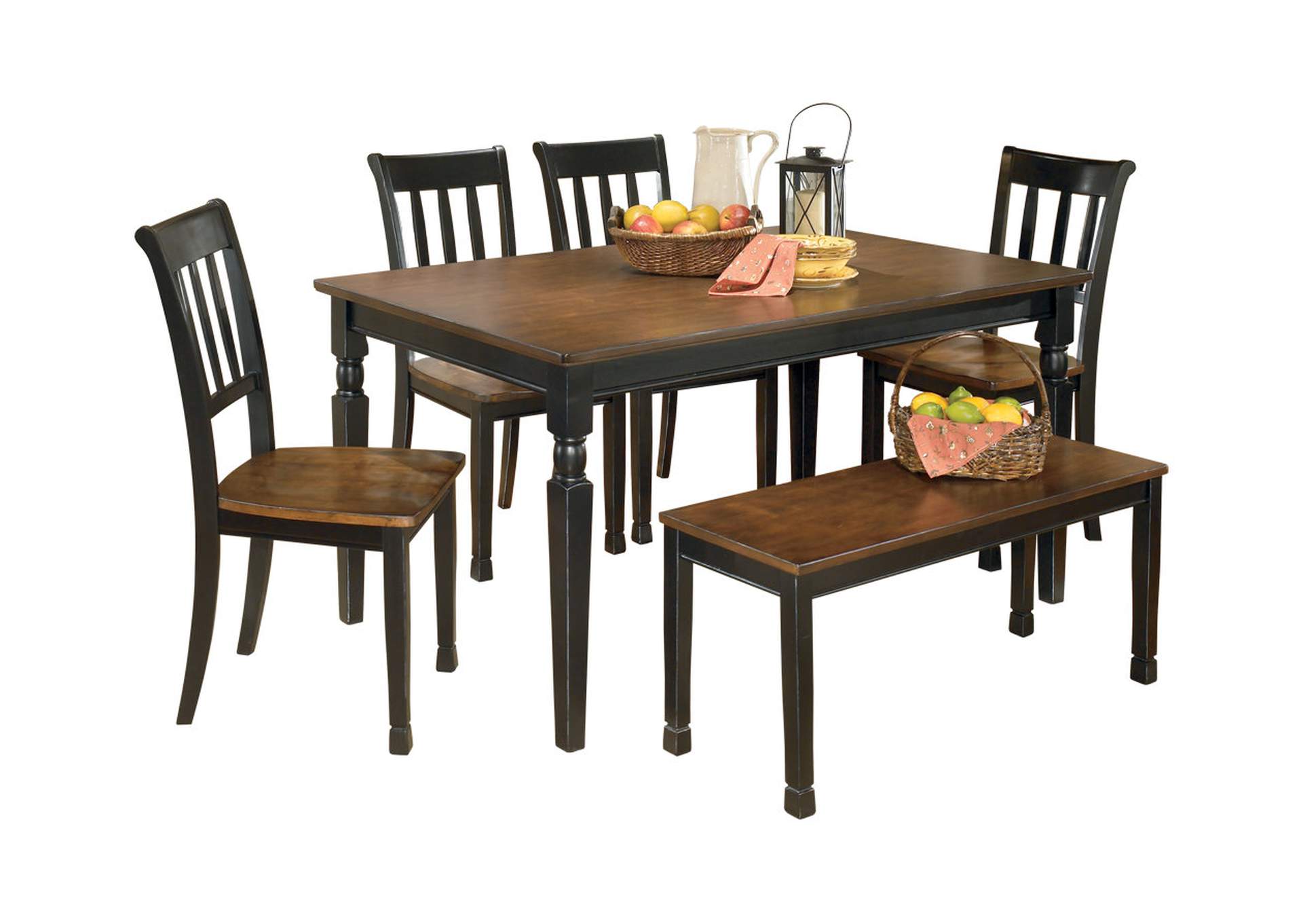 Owingsville Dining Table and 4 Chairs and Bench,Signature Design By Ashley