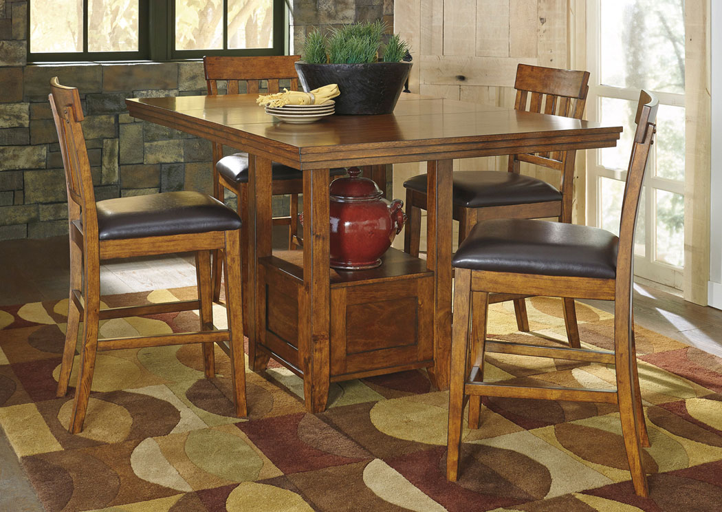 Ralene Rectangular Counter Height Extension Table w/ 4 Bar Stools,ABF Signature Design by Ashley