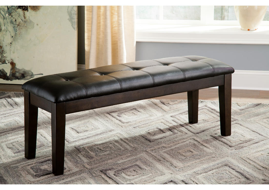 Haddigan Dark Brown Large Upholstered Dining Room Bench,ABF Signature Design by Ashley