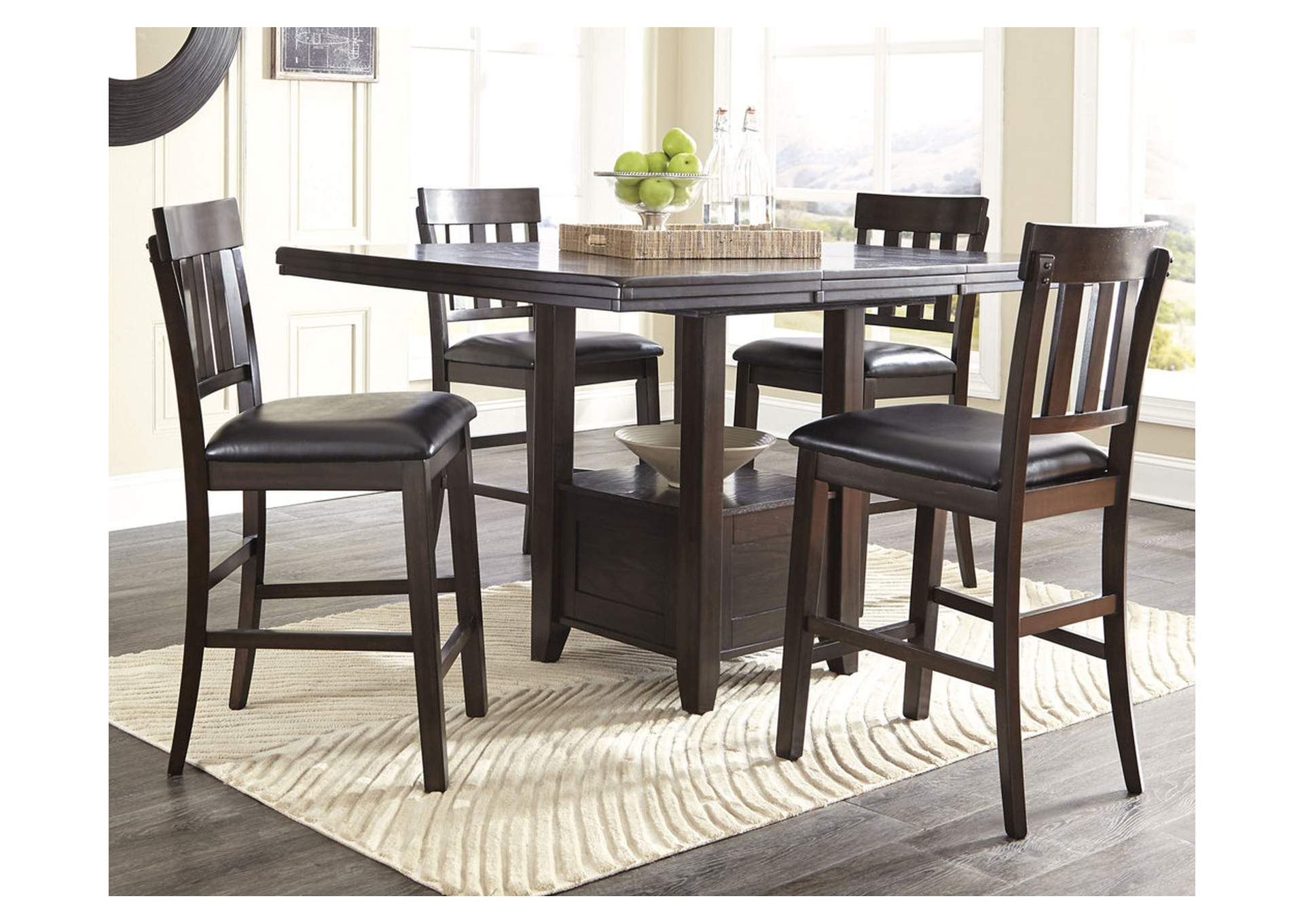 haddigan counter height dining room extension table set