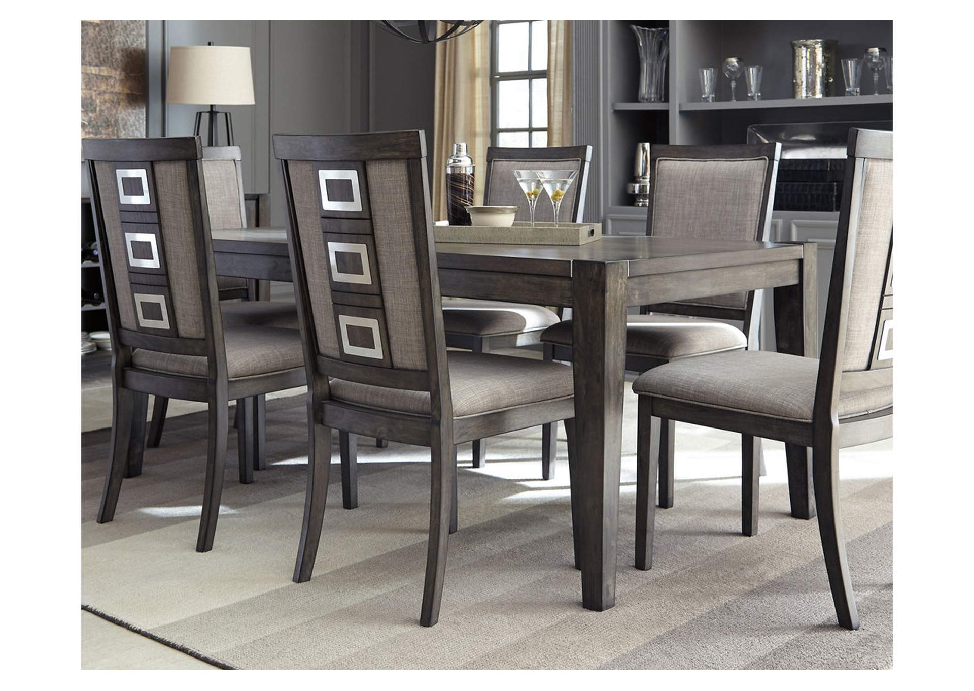 Chadoni Gray Rectangular Dining Room Extension Table Mario S Furniture
