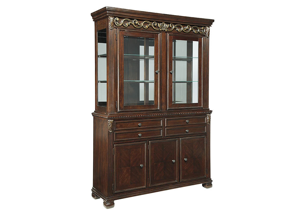 Leahlyn Reddish Brown Dining Room Buffet & Hutch,ABF Signature Design by Ashley