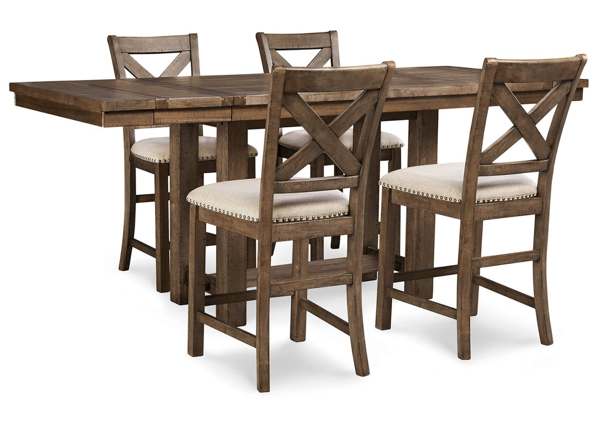 Moriville Counter Height Dining Table and 4 Barstools,Signature Design By Ashley