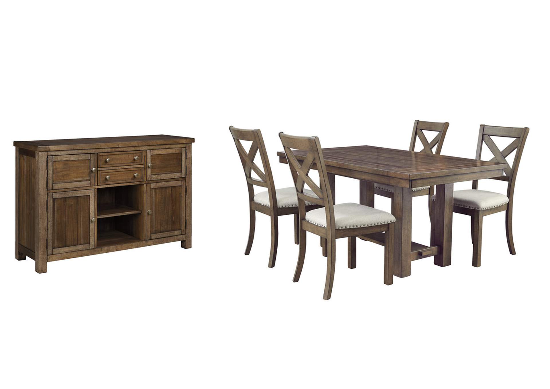 Moriville Dining Table and 4 Chairs with Storage,Signature Design By Ashley