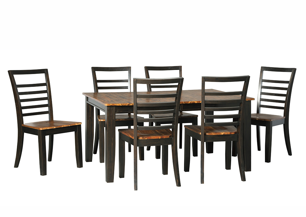 Quinley Two-Tone Brown Rectangular Dining Room Butterfly Extension Table w/6 Side Chairs,ABF Signature Design by Ashley