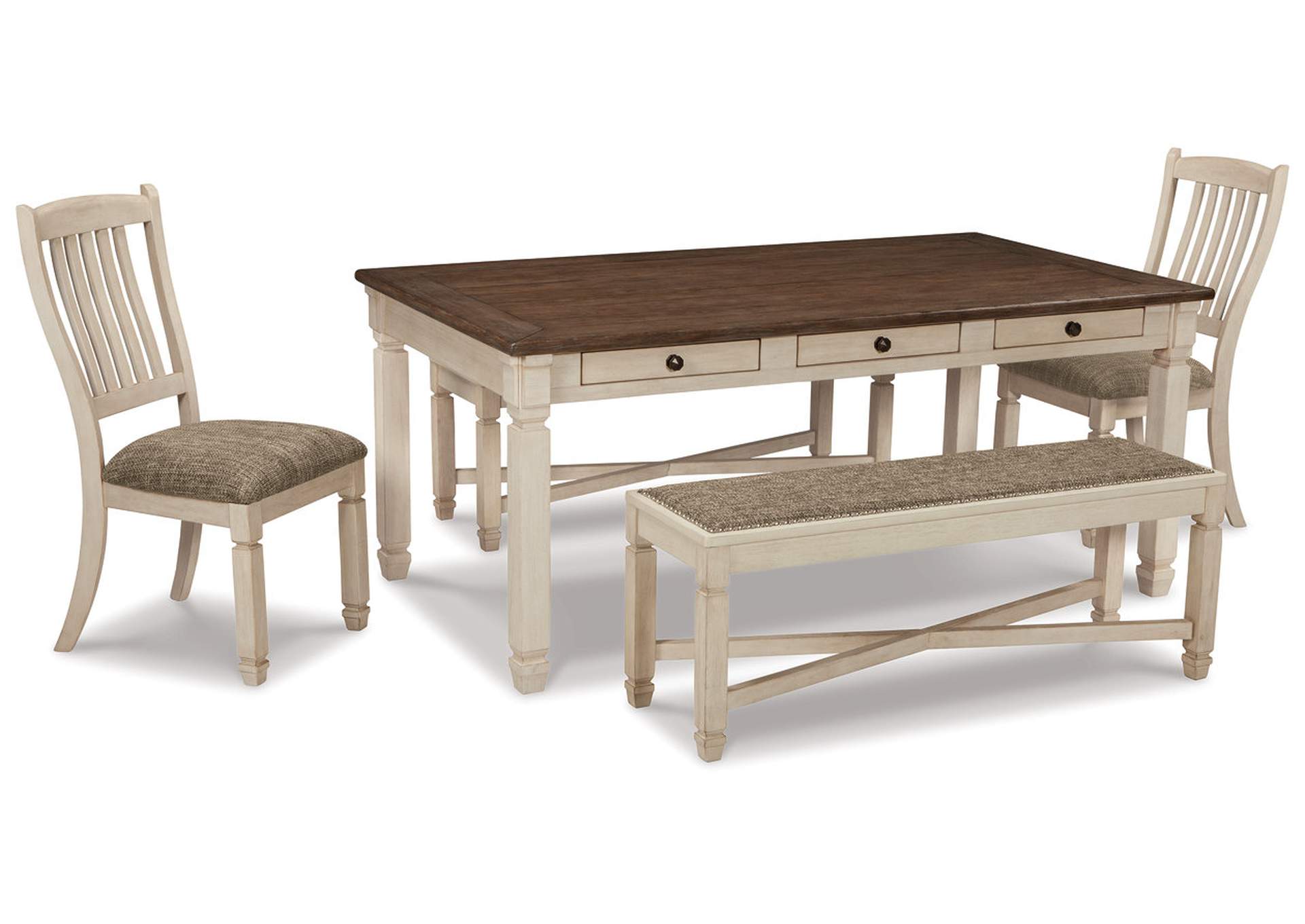 Bolanburg Dining Table and 2 Chairs and 2 Benches,Signature Design By Ashley