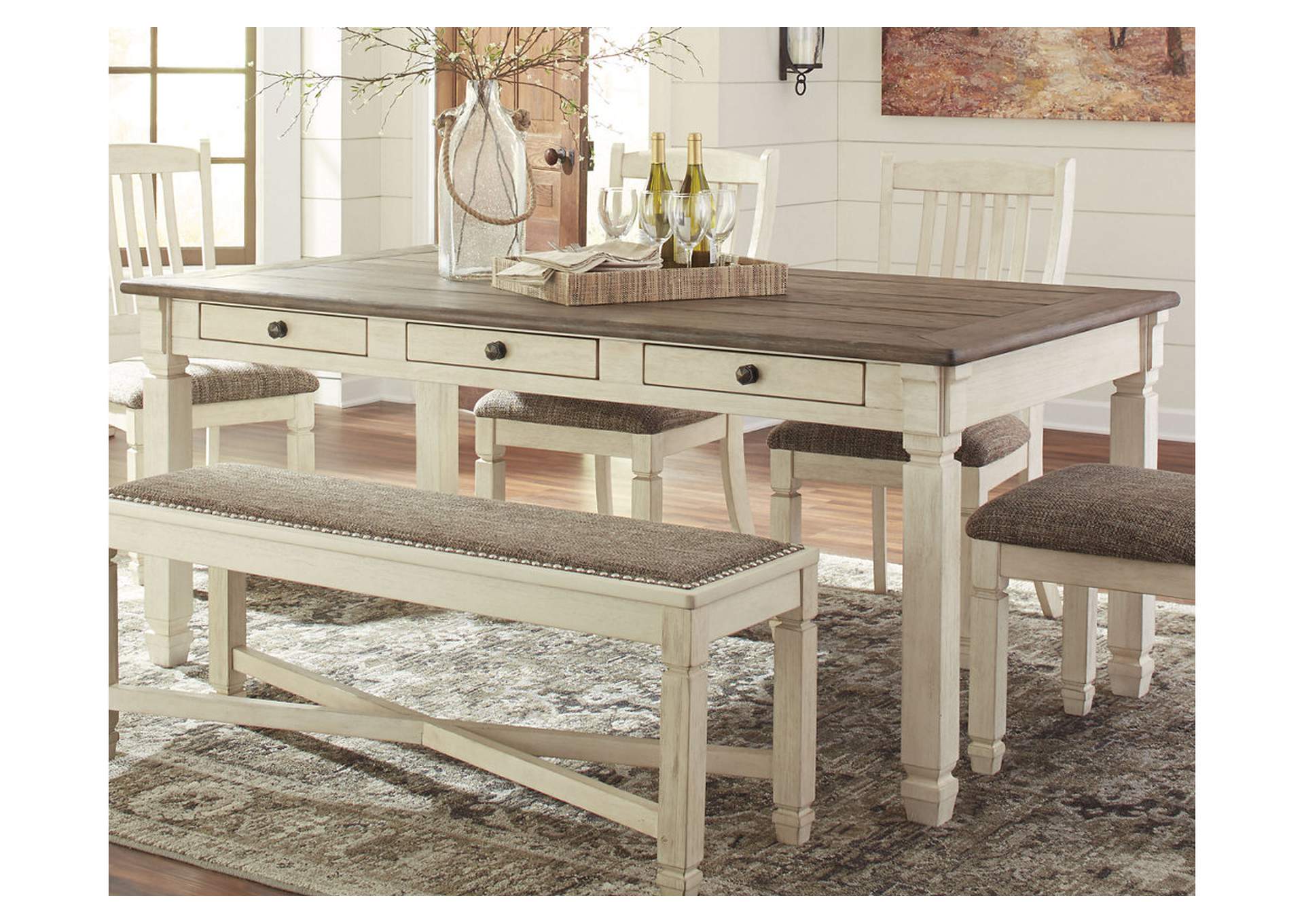 Bolanburg Dining Table with 4 Chairs,Signature Design By Ashley