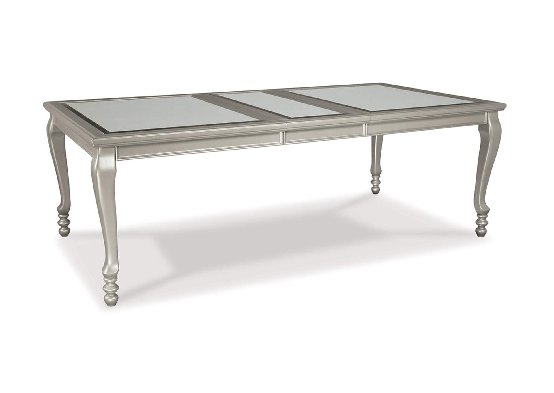 Coralayne Silver Finish Rectangular Dining Room Extension Table,ABF Signature Design by Ashley