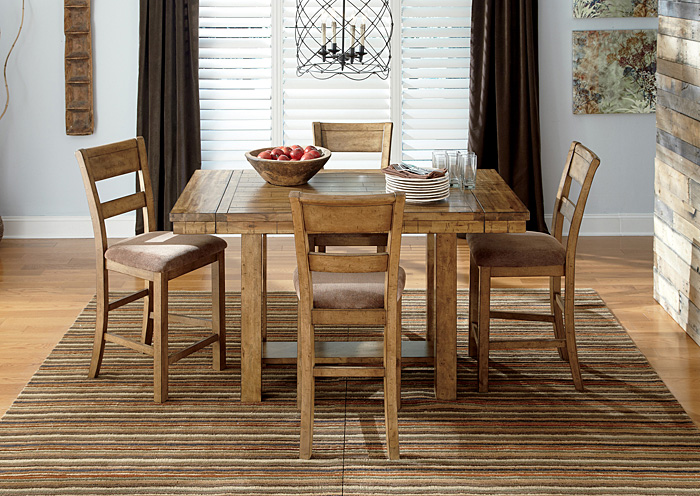 Krinden Counter Height Extension Table w/ 4 Upholstered Barstools,ABF Signature Design by Ashley