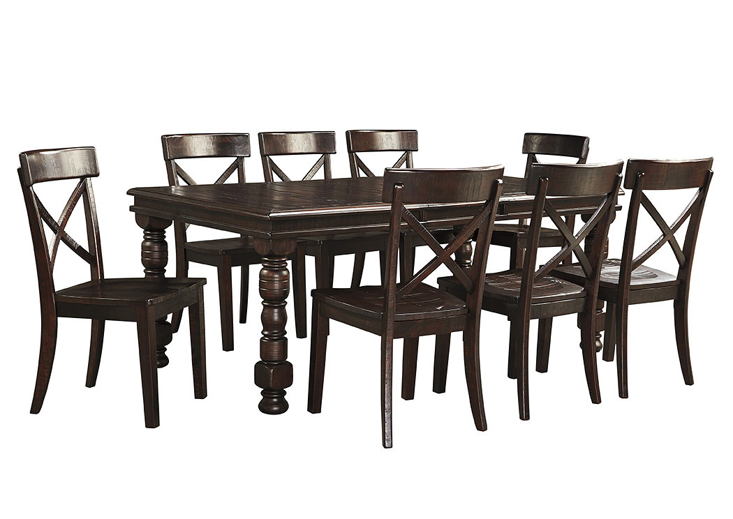 Gerlane Dark Brown Rectangular Dining Room Extension Table w/ 8 Side Chairs,ABF Signature Design by Ashley