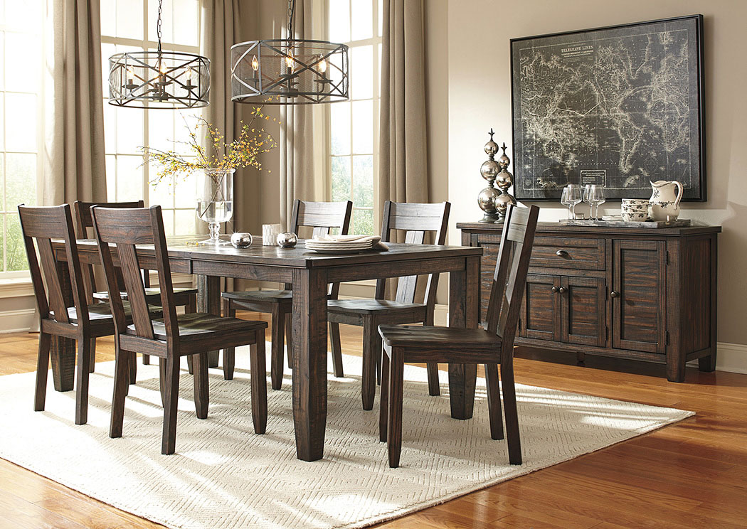 Trudell Golden Brown Rectangular Dining Room Extension Table w/ 4 Side Chairs,ABF Signature Design by Ashley