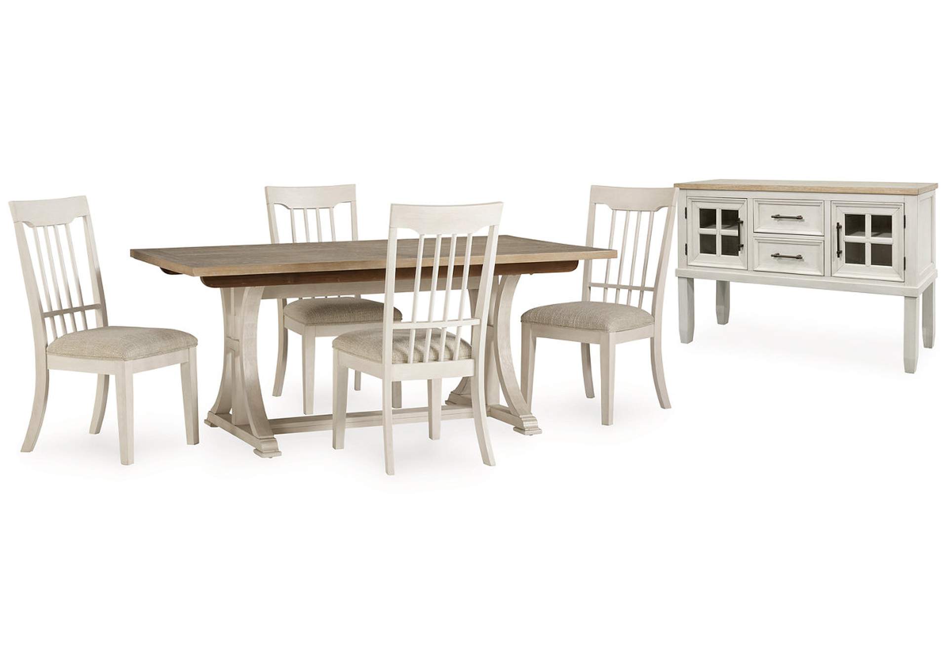 Shaybrock Dining Table and 4 Chairs with Storage,Benchcraft