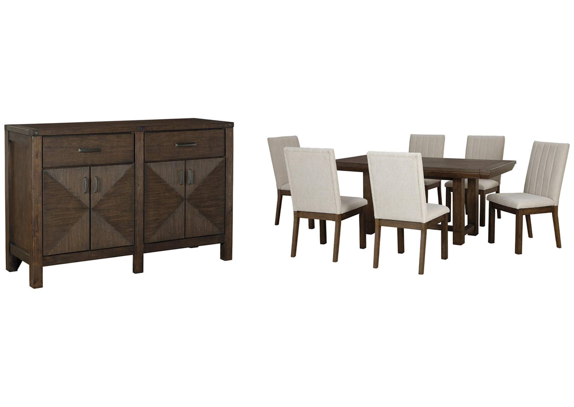 Dellbeck Dining Table and 6 Chairs with Storage,Millennium