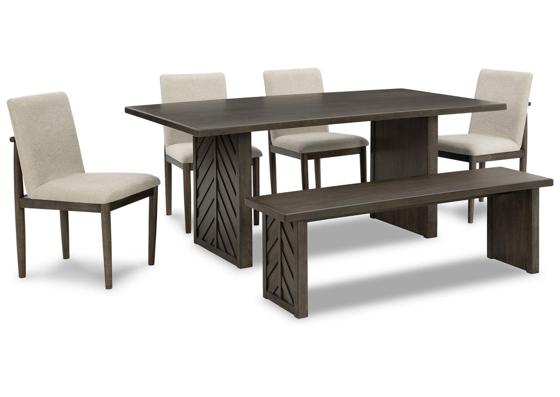 Arkenton Dining Table and 4 Chairs and Bench,Ashley