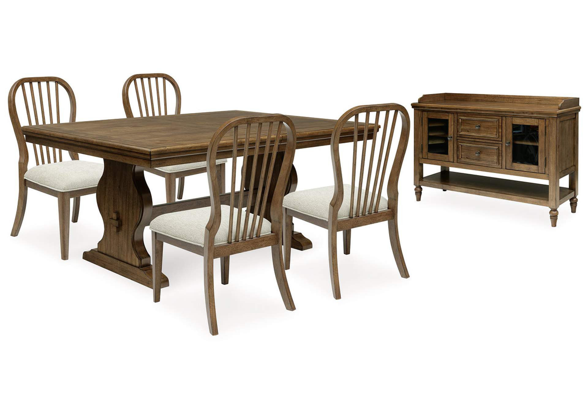 Sturlayne Dining Table and 4 Chairs with Storage,Benchcraft