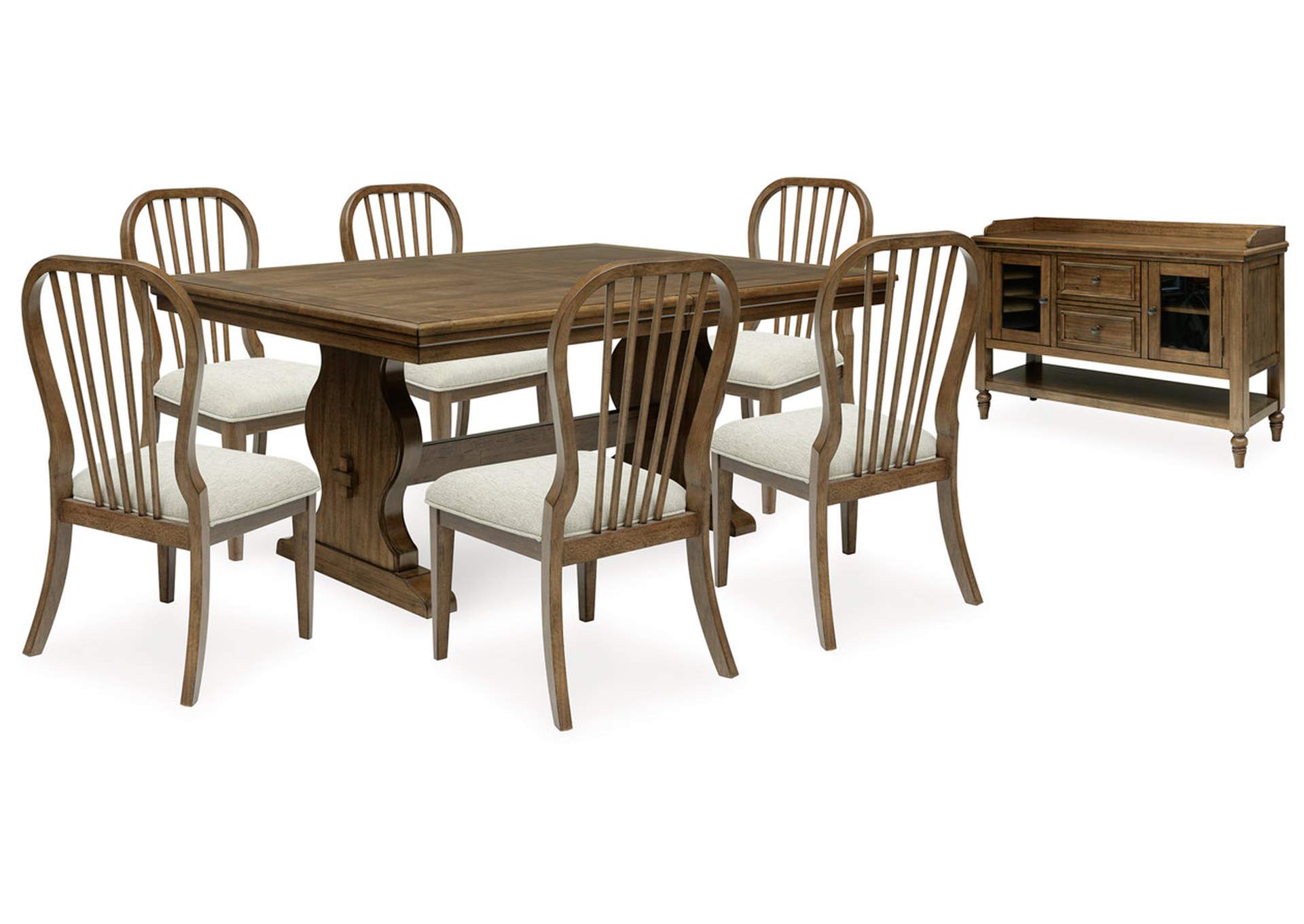 Sturlayne Dining Table and 6 Chairs with Storage,Benchcraft