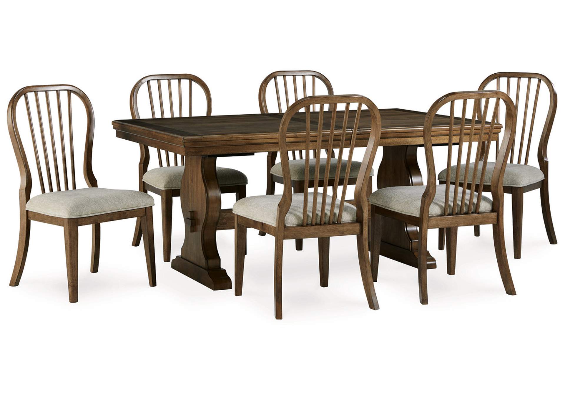 Sturlayne Dining Table and 6 Chairs with Storage,Benchcraft