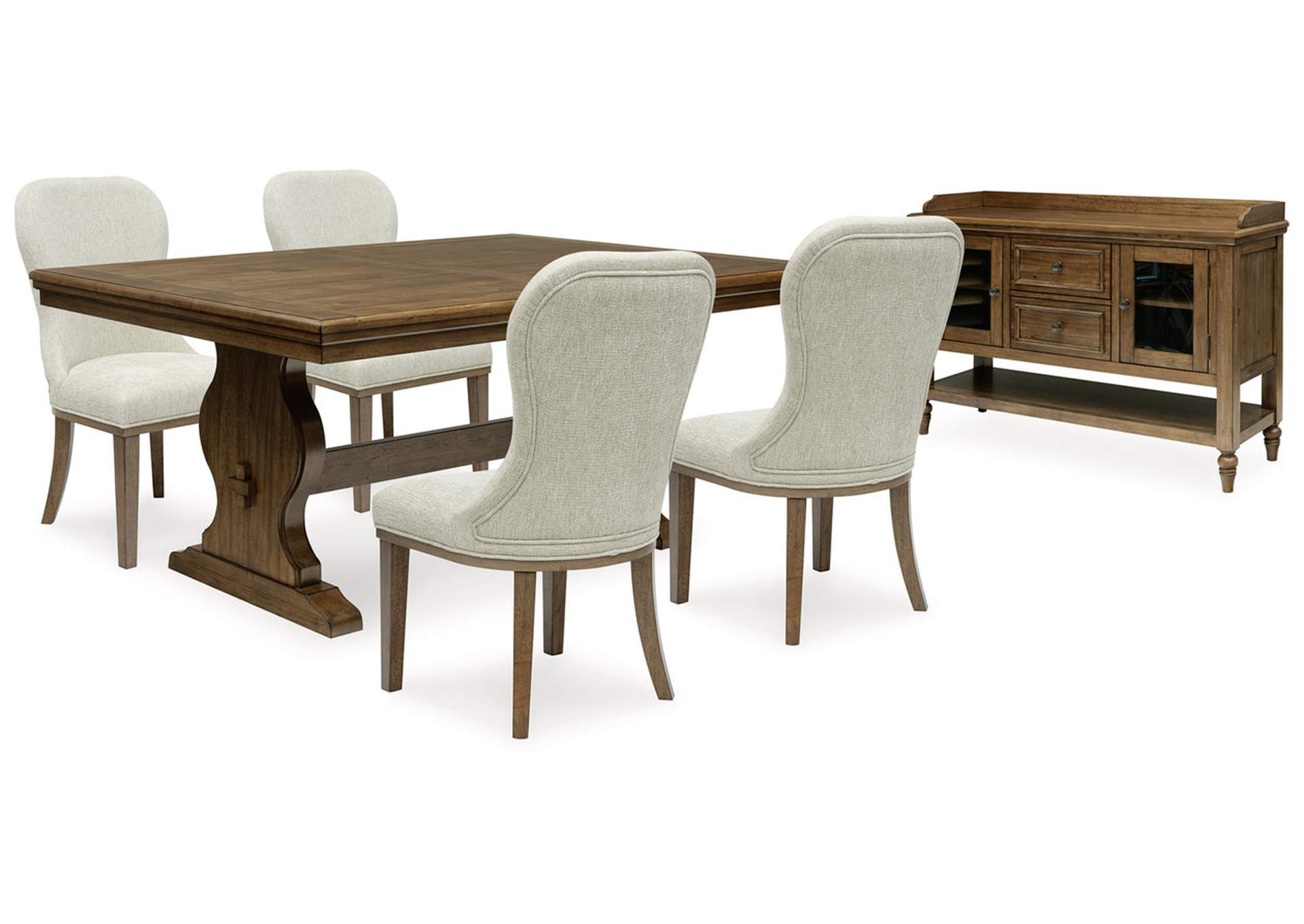 Sturlayne Dining Table and 4 Chairs with Storage,Benchcraft