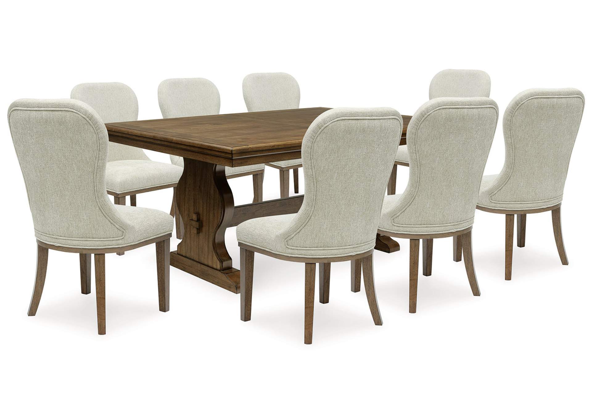 Sturlayne Dining Table and 8 Chairs with Storage,Benchcraft