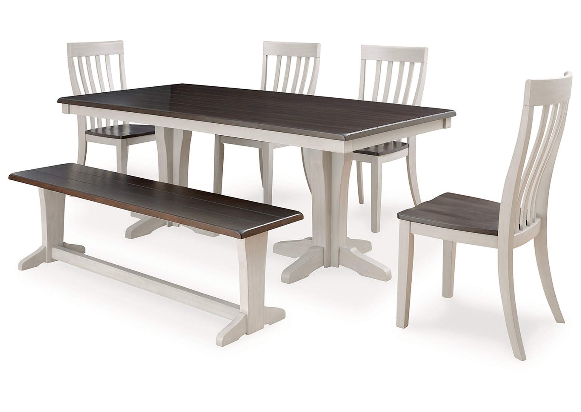 Darborn Dining Table and 4 Chairs and Bench,Signature Design By Ashley